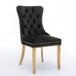 Elegant Velvet Dining Chair with Gold Legs