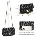 Chic Black Quilted Crossbody Bag with Chain