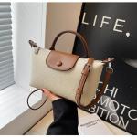 VesaNa Ecru Quilted Crossbody Bag for Women