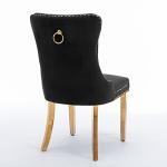 Elegant Velvet Dining Chair with Gold Legs