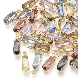 Teardrop Crystal Glass Pendant Set in Gold
