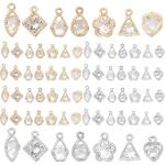 Cubic Zirconia Charm Set in Gold and Silver