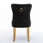 Elegant Velvet Dining Chair with Gold Legs