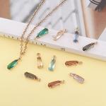 Teardrop Crystal Glass Pendant Set in Gold