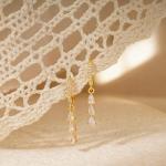 Dainty 14K Gold Plated Drop Earrings for Women