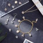 Cubic Zirconia Charm Set in Gold and Silver