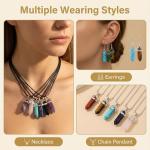 14pcs Bullet Shape Healing Crystal Pendants Set