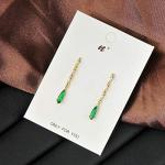 Teardrop Crystal Glass Pendant Set in Gold