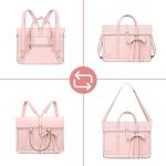 Stylish Convertible Laptop Bag with Bow, Pink