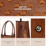 LOVEVOOK Vintage Leather Laptop Tote Bag