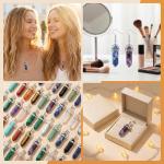 14pcs Bullet Shape Healing Crystal Pendants Set