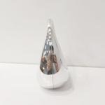 Mini Crescent Silver Clutch Purse with Chain