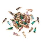 Teardrop Crystal Glass Pendant Set in Gold