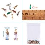 Teardrop Crystal Glass Pendant Set in Gold