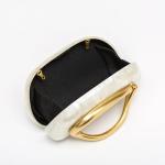 Acrylic Pearl White Clutch Purse for Women