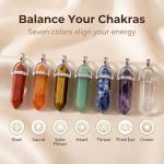 14pcs Bullet Shape Healing Crystal Pendants Set