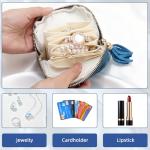 Teal Blue Velvet Travel Jewelry Organizer Pouch