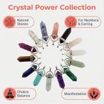 14pcs Bullet Shape Healing Crystal Pendants Set