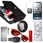 BBjinronjy Black Suede Evening Clutch with Chain