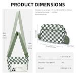 Cute Checkered Crossbody Bag for Women in Green