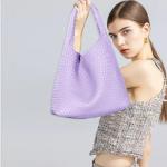 Vegan Leather Hand-Woven Tote Bag in Violets