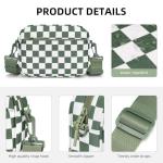 Cute Checkered Crossbody Bag for Women in Green