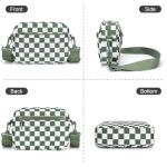 Cute Checkered Crossbody Bag for Women in Green