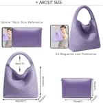 Vegan Leather Hand-Woven Tote Bag in Violets