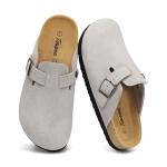 Tmaza Women's Suede Clogs with Memory Foam