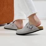 Tmaza Women's Suede Clogs with Memory Foam