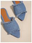 Verdusa Women's Blue Pointed Toe Denim Sandals