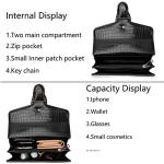 DEEPMEOW Black Crocodile Grain Crossbody Bag