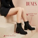 Dunes Women's Kobe Black Heeled Combat Boots