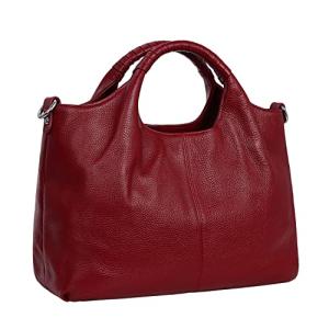 Iswee Luxury Soft Leather Shoulder Bag in Red