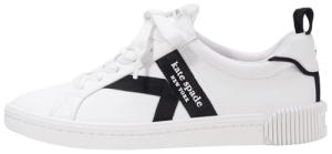 Kate Spade Signature Lace Up Sneakers, White/Black