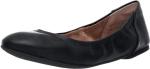 Black Faux Leather Slip-On Ballet Flats for Women