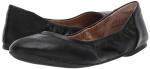 Black Faux Leather Slip-On Ballet Flats for Women