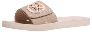 Michael Kors Rose Gold MK Charm Slides for Women