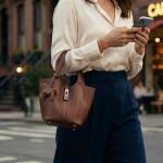 Kadynow Vegan Leather Bucket Tote Bag for Women