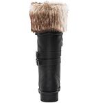 Lace-Up Black Mid Calf Combat Boots for Women