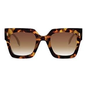SOJOS Retro Oversized Tortoise Sunglasses for Women