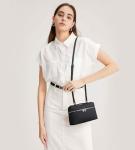 KALIDI Leather Crossbody Bag for Women, Black