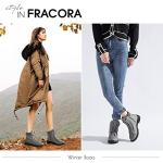 FRACORA Women's Stylish Combat Boots with Fur Lining