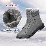 FRACORA Women's Stylish Combat Boots with Fur Lining