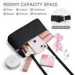 KALIDI Leather Crossbody Bag for Women, Black