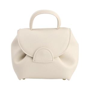 White Mini Faux Leather Top-Handle Handbag