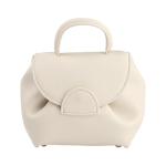 White Mini Faux Leather Top-Handle Handbag