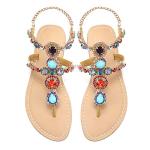 Women's Rhinestone Gladiator Flip Flops for Summer