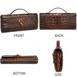 Trendy Crocodile Print Vegan Leather Clutch Bag