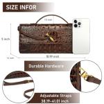 Trendy Crocodile Print Vegan Leather Clutch Bag